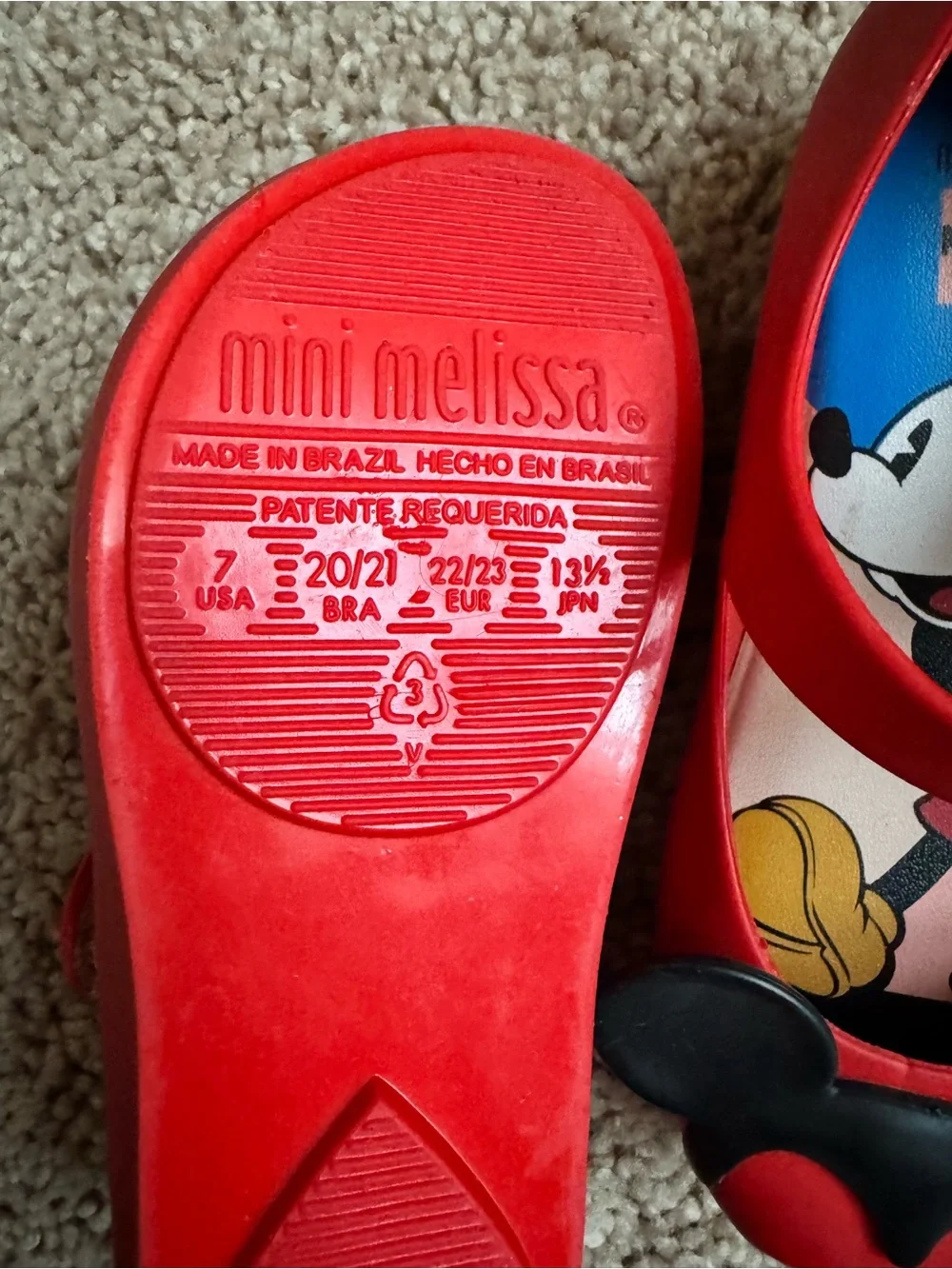 Mini Melissa Red and Black Minnie Mouse Mary Jane Shoes